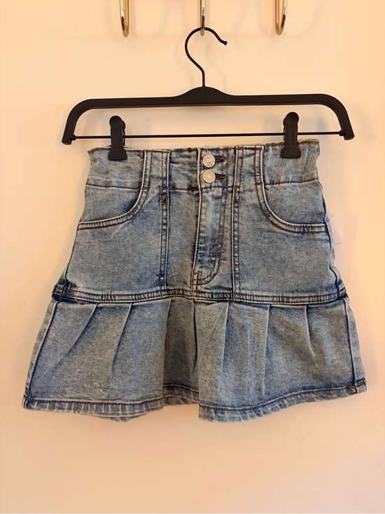 Jessica Simpson Other - Jessica Simpson High-Waist Pleated Denim Mini Skirt - Light Blue - Girls